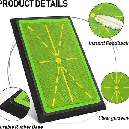 ENHUA GOLF Swing Mat,12 * 17 INCH Widen Divot Board Swing Path for Golf Training,Golf Indoor Practice Green