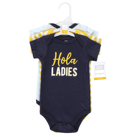 Lot de 3 grenouillères en coton Hudson Baby unisexe pour bébés, motif « Hola Ladies », 6-9 mois, motif « Hola Ladies », 6-9 mois