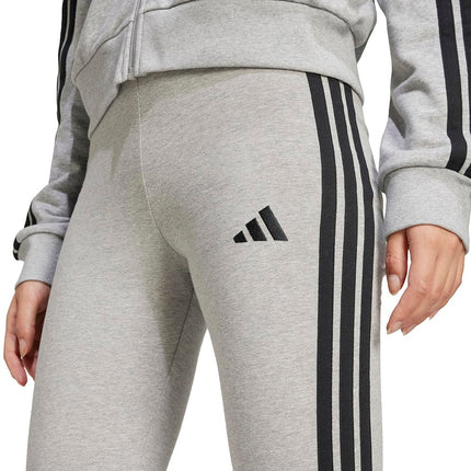 adidas Women's Essentials 3-Stripes Cotton Leggings, Medium Grey Mottled/Black, XL