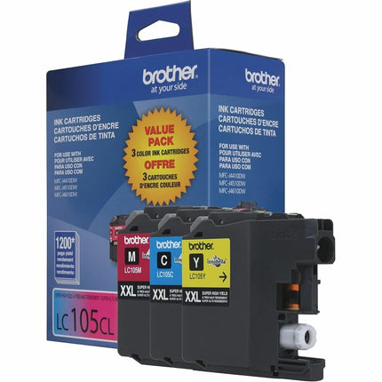 Brother Genuine LC1053PKS Super High Yield XXL Ink Cartridges,Cyan, magenta, yellow
