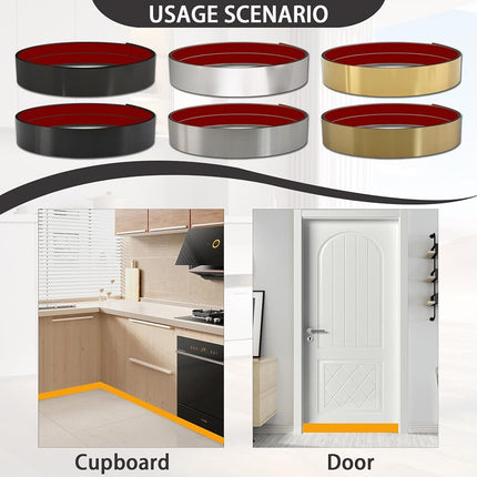 Stainless Steel Kick Plate, Peel and Stick Kickplate Base Cover, Baseboard Molding Trim for Wall, Door, Kitchen Cupboard, Dishwasher Toe - Anti-Scratch Protection (3m x 10cm, Brushed Silver)