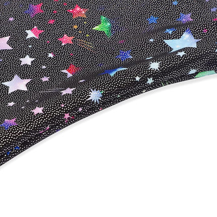 EQSJIU Gymnastics Leotards for Girls Sparkly Toddler Tumbling Outfits Dance Unitard Biketards with Shorts for Kids 1-10 Years, Colorful Stars, 5-6 Years
