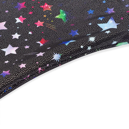 EQSJIU Gymnastics Leotards for Girls Sparkly Toddler Tumbling Outfits Dance Unitard Biketards with Shorts for Kids 1-10 Years, Colorful Stars, 5-6 Years