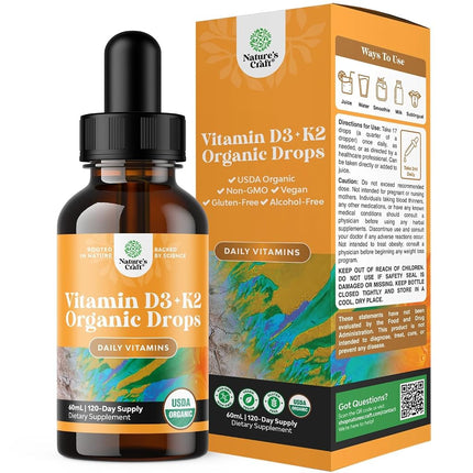 Natures Craft Liquid Vitamin D3 with K2 for Adults