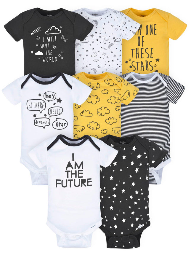 Gerber unisex-baby 8-pack Short Sleeve Onesies Bod