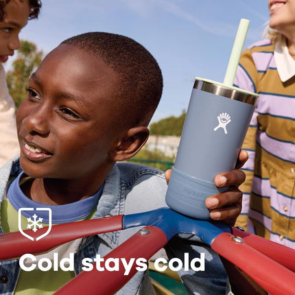 Hydro Flask Kids 12 Oz Tumbler with Lid and Straw for School - Insulated Stainless Steel in Coconut Cream