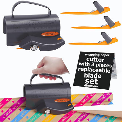 PERFYCUT Wrapping Paper Cutter with 3 Replaceable 