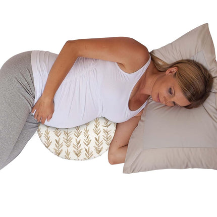 Boppy Pregnancy Wedge Pillow with Removable Jersey Pillow Cover, Taupe Grassland, Firm, Compact Support, Prenatal and Postnatal Positioning