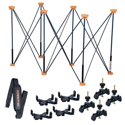 POWERTEC Arachni-Flex Portable Workbench 2x4ft Collapsible Workstand - Heavy Duty Folding Work Table Base, 2500 lbs Capacity 36 Inch Work Height, No Assembly Mobile Work Station w/Carry Strap (71926)