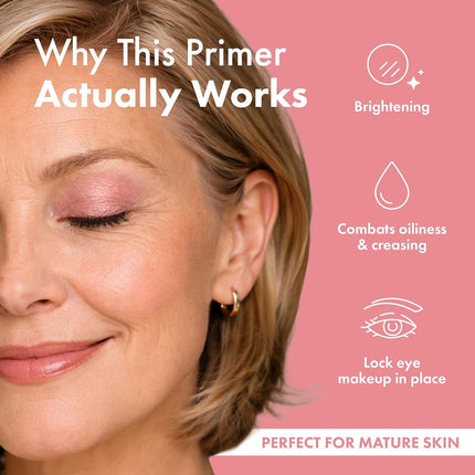 Elizabeth Mott Eye Primer Makeup Eyeshadow Base: Thank Me Later Eye Shadow Base to Prevent Oily Lids and Creasing - Clear Waterproof Eyeshadow Primer for All Shadows - Paraben Free & Cruelty Free, 10g