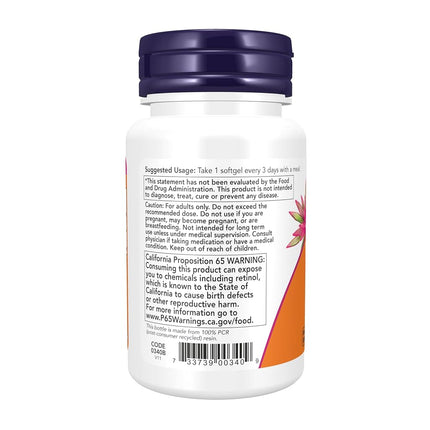 NOW Foods Vitamin A 25000 Iu, 100 Sgels (Pack Of 2)