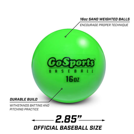 GoSports 2.8 inch Weighted Training Baseballs - Hitting & Pitching Training for All Skill Levels - Improve Power and Mechanics
