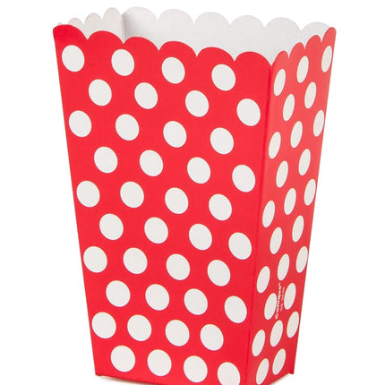Ruby Red Polka Dot Paper Treat Boxes (20cm x 15cm)