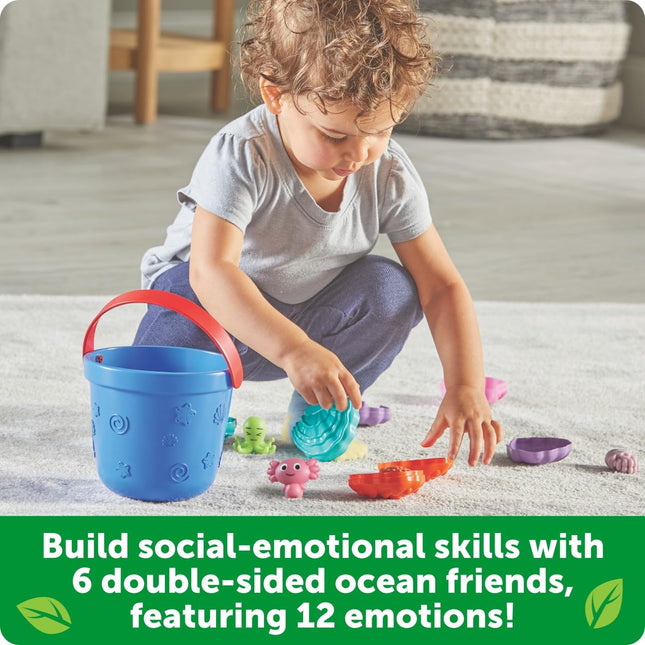 Learning Resources Ocean Emotion Seashells, Social Emotional Learning Activities, Sensory Calming Toys, Sorting and Stacking Toys, Ages 18 months+, 19 Pieces