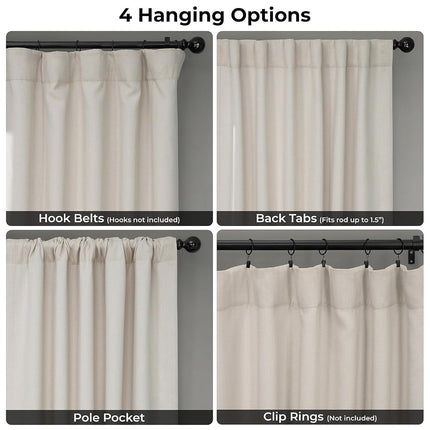HPD Half Price Drapes BOCH-LN-DW-P Extra Wide Linen Room Darkening Curtain (1 Panel) 100 X 96, BOCH-LN1856-96-DW, Birch