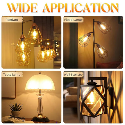 GvvooHome Edison Bulbs 60 watt LED Equivalent, Vintage Light Bulbs Non-Dimmable, 2700K Warm White, ST58 E26 LED Bulb, 90+ CRI, 6W 600LM, E26 Medium Base, Clear Glass, 12 Pack