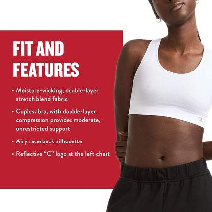 Champion Women's Freedom Seamless Racerback Sports Bra, Flight Blue, M UK