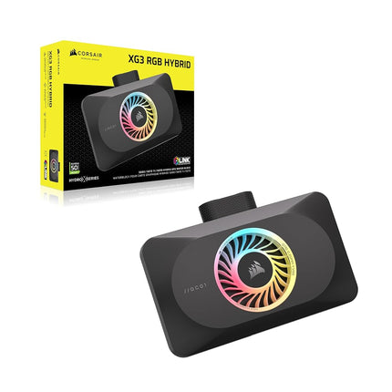 CORSAIR XG3 RGB HYBRID GPU Water Block – Hybrid Custom Cooling – Compatible with 5080, 5070 Ti, & 5070 GPUs – 18 Addressable RGB LEDs – iCUE LINK Connectivity – Built-in Temperature Sensor – Black