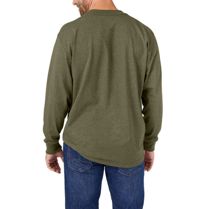 Dickies Homme Grande Taille Manches Longues Col Ras du Cou Lourd, Kaki, 34W x 34L