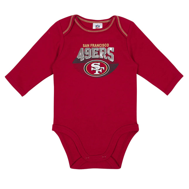 NFL San Francisco 49Ers 2 Pack Long Sleeve Bodysuit, red San Francisco 49Ers New, 3-6 Months