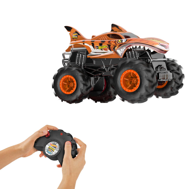 Hot Wheels Monster Trucks HW Tiger Shark RC, Remote-Control Vehicle