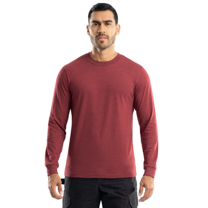 Wrangler Mens Jersey Knit Long Sleeve T-Shirt, Red