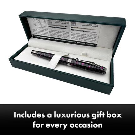 Monteverde Invincia Vega Starlight Purple Fountain Pen - Broad Nib, Artistic Design, Premium Writing Instrument