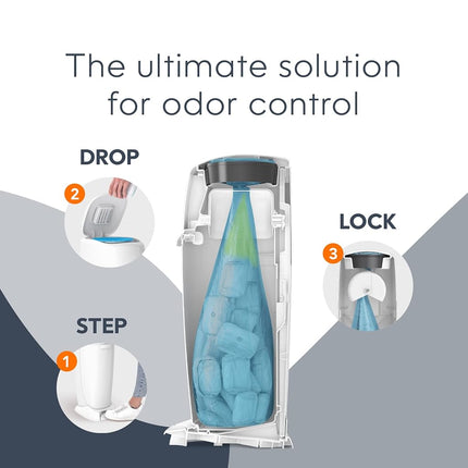 Playtex Diaper Genie Complete Assembled Diaper Pail with Odor Lock Technology & 1 Full Size Refill, White (1 Pail and 1 Refill per Unit)