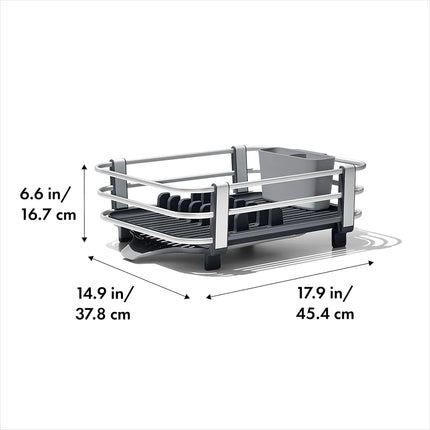 OXO 13229100 Aluminum Dish Rack, Plastic, Gray