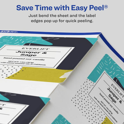 Avery Matte White Rectangle Labels, Sure Feed Technology, 4.75" x 3.75", 200 Matte White Printable Labels