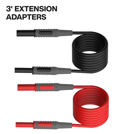 Klein Tools 69483 Meter Test Leads Accessory Kit with (2) Right-Angle, (2) Extenders, (2) Lead Heads, (2) Alligator Clips, and Case