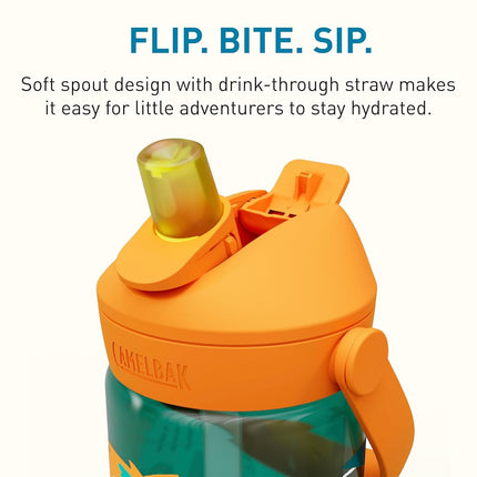 Camelbak THRIVE FLIP STRAW KIDS 0,4L – gourde de sport – étanche – taille adaptée aux enfants – fermeture facile à boire – idéale en déplacement – Animaux de la jungle, taille : OS