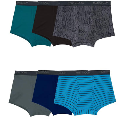 Fruit of the Loom Men's Standard Micro Stretch Boxer Briefs, Designed to Move with You, Lightweight & Moisture Wicking, Trunk-6 Pack-Assorted Colors