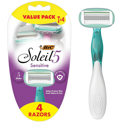 BIC Soleil 5 Sensitive Womens Disposable Razors, 5