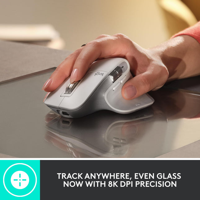 Logitech MX Master 3S - Souris sans fil performance, ergonomique, 8K PPP, suivi sur verre, clics silencieux, USB-C, Bluetooth, Windows, Linux, Chrome - Graphite - Avec abonnement gratuit à Adobe Creative Cloud