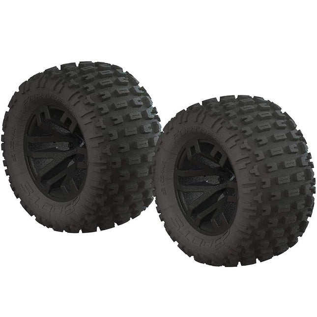 Arrma dBoots Fortress MT Tire Set Glued Blk (2), AR550044