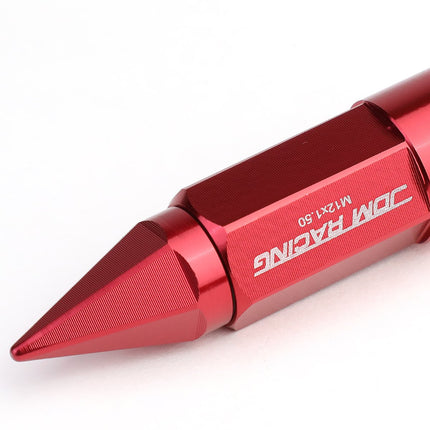 20-Piece M12 x 1.5 Open/Closed End Aluminum Alloy Wheel Lug Nuts + 2 X Deep Drive Extension (Red)