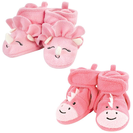 Hudson Baby Unisex-Child Cozy Fleece Booties Winter Accessory Set, Girl Dino, 18-24 Meses Bebé