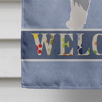 Caroline's Treasures BB8350CHF Schnauzer Welcome Flag Canvas Tamaño Casa, Tamaño Casa, multicolor