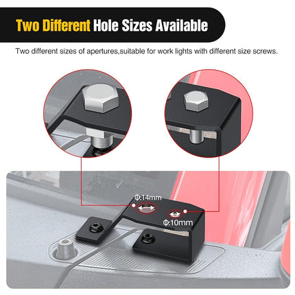 Nilight 2PCS Mounting Brackets for Ford Bronco | for Ford Bronco 2021 2022 2023 2024 2025 2026 Lower Windshield Hinge and A-Pillar Brackets for Offroad LED Fog Light Pods