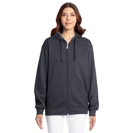 Fruit of the Loom Men's Eversoft Fleece Sweatshirts & Hoodies Shirt, Full Zip-Black Heather, S