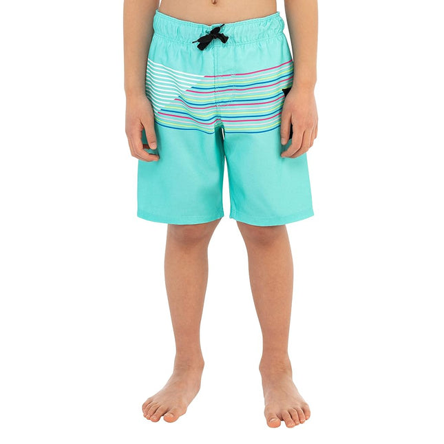 Hurley Boys' Pull on Swim Trunks, Aurora Green/Slash, 2T