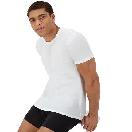 Hanes Men's Control Crew Neck Undershirt-Multiple Packs Available, White - 4 Pack, S