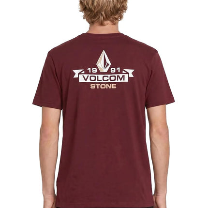 Volcom Men's Blaquedout Short Sleeve Tee T-Shirt, Port, Large