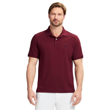 Izod Men's Short Sleeve Interlock Polo Shirt, Velv