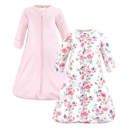 Hudson Baby Bebé Algodón Manga Larga Saco de Dormir Usable, Saco, Manta, Ramo Floral Manga Larga, 18-24 Meses