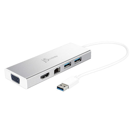 j5create USB 3.0 Hub with HDMI, VGA, RJ45 Gigabit 