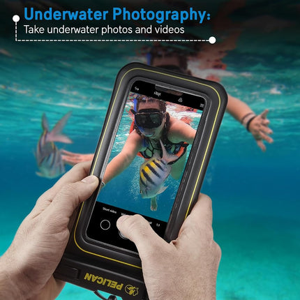 CASE-MATE 2 Pack - Marine Series Waterproof Floating Phone Pouch (Regular Size) - Smartphone Compatible - Black/Hi-Vis Yellow