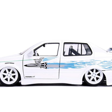 Jada 253203025 The Fast And The Furious 1:24 F&F Jesses VW Jetta, White/Blue