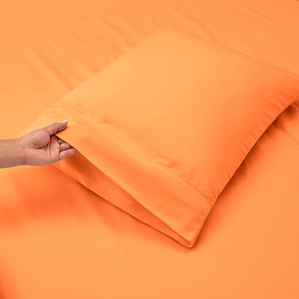 Nestl Twin Bed Sheet Set - Light Orange - 3-Piece Extra Deep Pocket